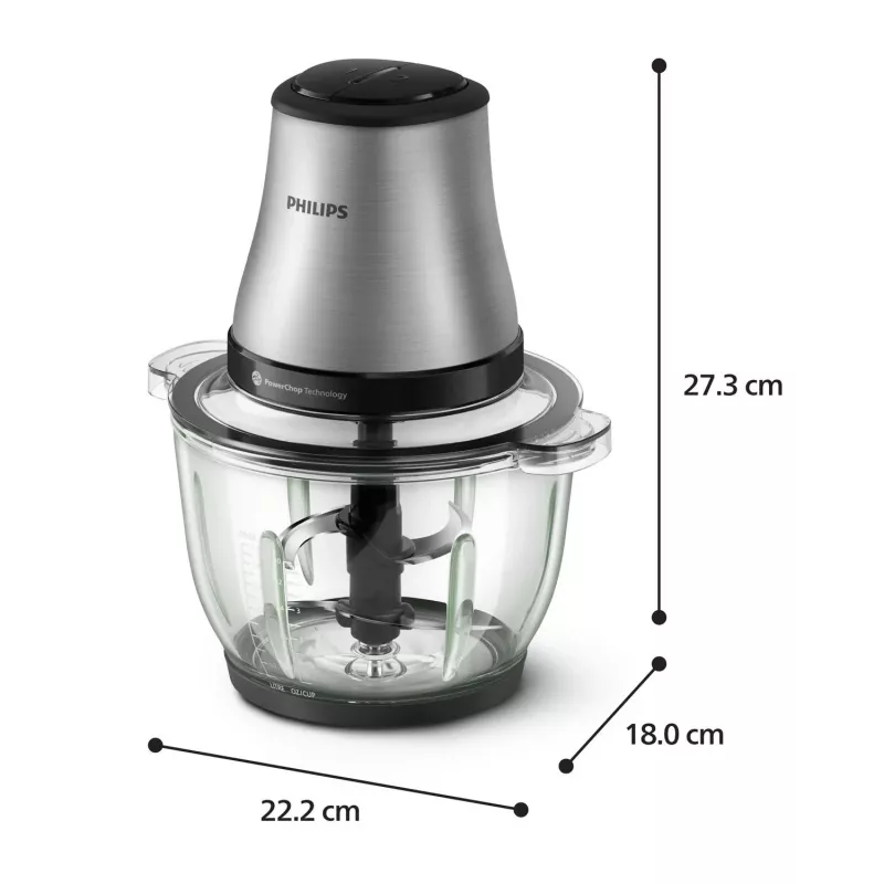 Philips 3000 Series HR1503/00 elektrische hakmolen 2 L 500 W roestvrij staal