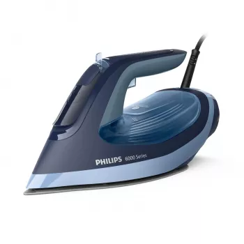 Strijkijzer Philips 6000-serie DST6120/20 – 2600 W, SteamGlide Plus strijkzool, 190 g/min stoomstoot, 0,3 l watertank, 1,5 kg, blauw