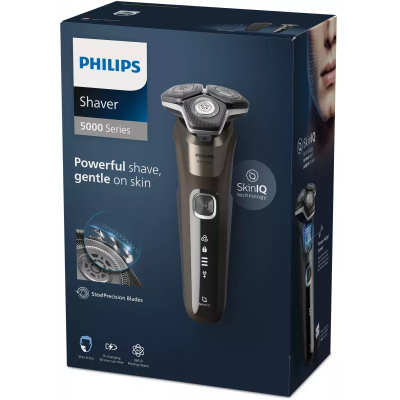 Philips SHAVER Series 5000 S5886/30 herenscheerapparaat rotatiescheerapparaat trimmer zwart, bruin
