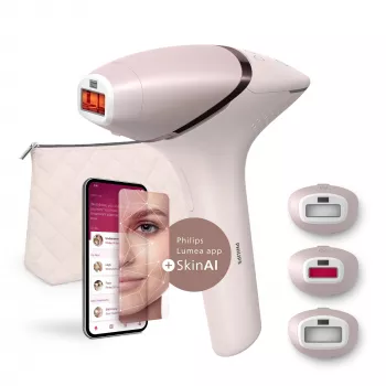 IPL-ontharingsapparaat Philips Lumea Prestige BRI953/02 – IPL, SenseIQ, opzetstukken voor gezicht en lichaam, net-/accuvoeding, roségoud/roze