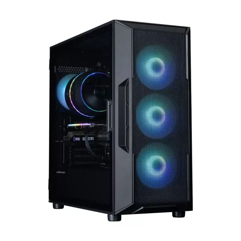 ZALMAN PC-behuizing i3 NEO V2 mid tower, ARGB-ventilator x4, zwart