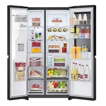 LG InstaView GSGV81EPLL side-by-side koelkast vrijstaand 635 L zwart