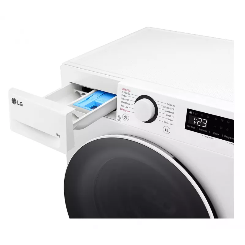 LG F2WR508S0W wasmachine frontlader 8 kg 1160 t/min zwart, wit