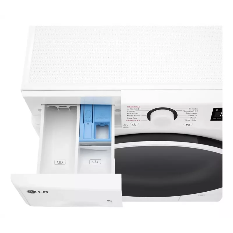 LG F2WR508S0W wasmachine frontlader 8 kg 1160 t/min zwart, wit