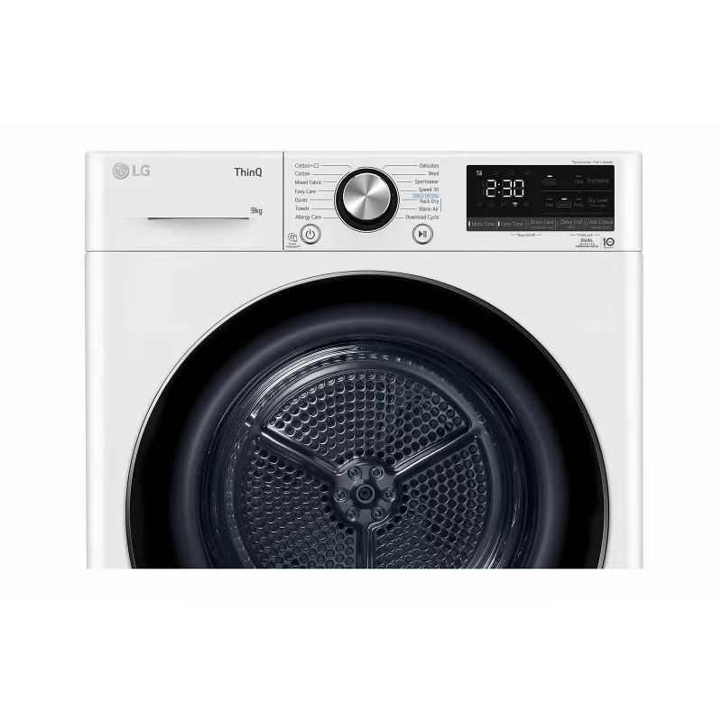 LG RH90V9AV2N wasdroger vrijstaand frontlader 9 kg wit