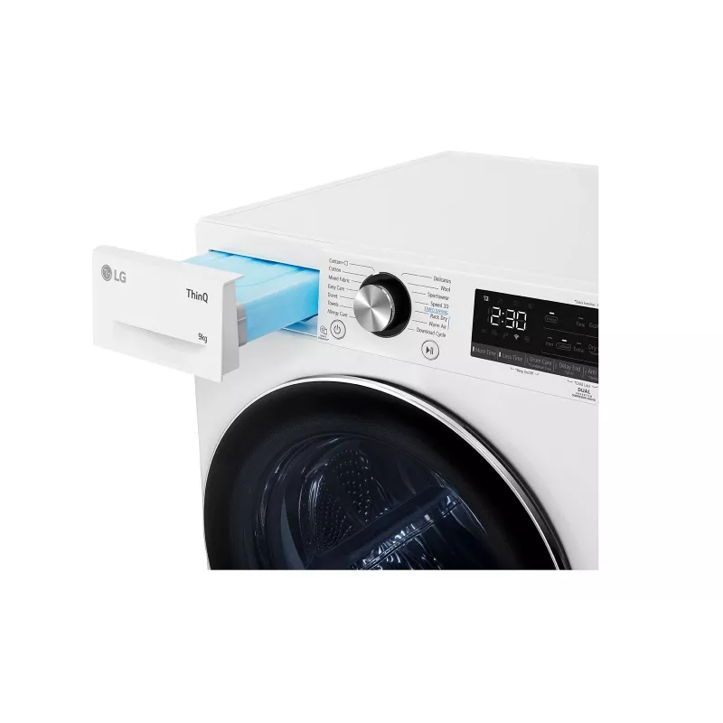 LG RH90V9AV2N wasdroger vrijstaand frontlader 9 kg wit