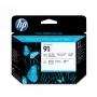 HP 91 foto zwart en lichtgrijs DesignJet printkop, HP DesignJet Z6100 printerserie, thermische inkjet, zwart, Singapore, 28 mm, 143 mm