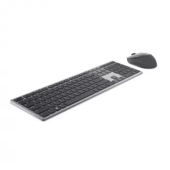 DELL Pro Plus toetsenbord en muis - KM7321W - UK (QWERTY), full-size (100%), draadloos, RF Wireless + Bluetooth, QWERTY, grijs, titanium, muis inbegrepen