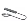 Manhattan USB-C & USB-A combo dock/hub, aansluitingen (4): USB-A (x4), 5 Gbps (USB 3.2 Gen1 alias USB 3.0), USB-gevoed (geen externe voeding nodig), kabel 25 cm