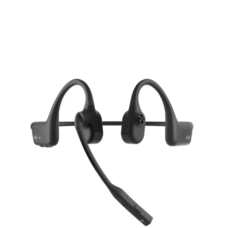 SHOKZ OpenComm2 2025 Upgrade draadloze Bluetooth-botgeleidingsheadset voor videoconferenties met USB-C-laadaansluiting | 16 uur spreektijd, 29 m bereik, 1 uur laadtijd | Met ruisonderdrukkende boommicrofoon, zwart