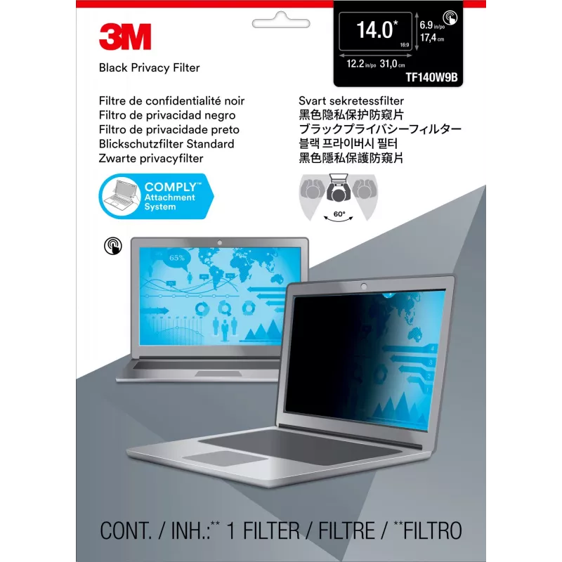 3M 7100194175 privacyfilter 39,6 cm (15,6 inch) laptop frameloos privacyfilter