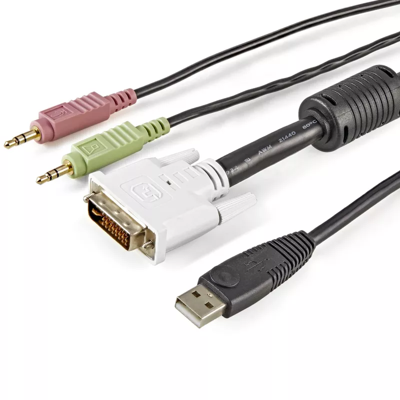 StarTech.com 1,8 m 4-in-1 USB DVI KVM-kabel met audio en microfoon