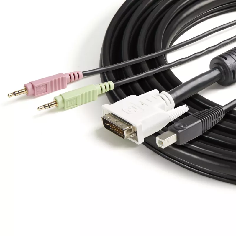 StarTech.com 1,8 m 4-in-1 USB DVI KVM-kabel met audio en microfoon
