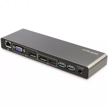 StarTech.com Thunderbolt 3 dock – dual-4K-60Hz-monitor TB3-laptop-dockingstation met DisplayPort, HDMI en 1080p VGA – 85 W Power Delivery & laadvermogen – 2x USB-A, ethernet – Mac & Windows