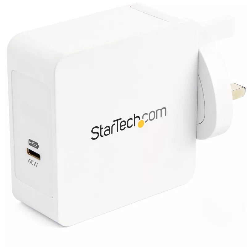 StarTech.com USB-C wandlader - USB-C-laptopoplader 60 W PD - 6 ft/2 m kabel - universele compacte Type-C-voeding - Dell XPS/Lenovo X1 Carbon/HP EliteBook/MacBook - USB-IF/CE-gecertificeerd