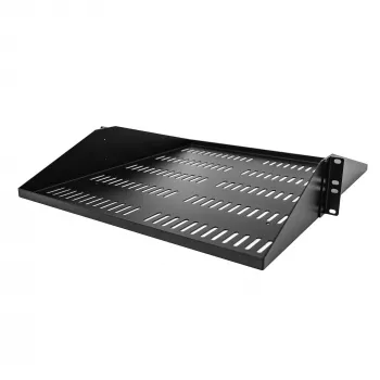 StarTech.com 2U serverrack-legbord, midden gemonteerd, universeel geventileerd rackmount-cantilever-legbord voor 19 inch netwerkapparatuurrack, robuust staal, 91 kg capaciteit, 50,8 cm diep, zwart