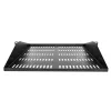 StarTech.com 2U serverrack-legbord, midden gemonteerd, universeel geventileerd rackmount-cantilever-legbord voor 19 inch netwerkapparatuurrack, robuust staal, 91 kg capaciteit, 50,8 cm diep, zwart