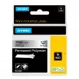 DYMO Rhino Industrial Permanent Polyester Labels | 19 mm x 5,5 m | zwarte print op metallic | zelfklevend | voor Rhino & LabelManager labelmakers