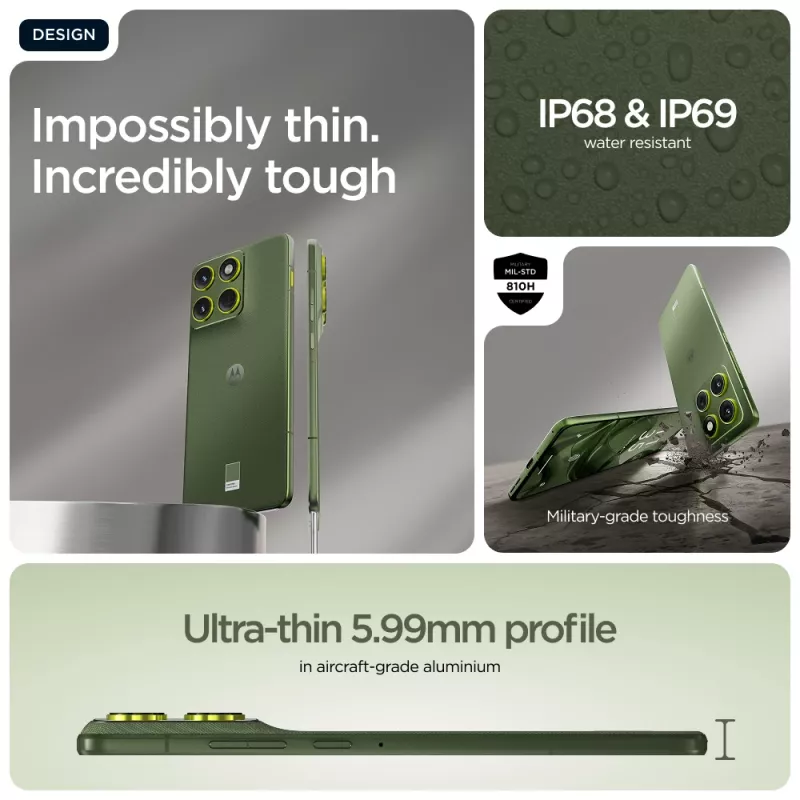 Motorola edge 70 17 cm (6.7 inch) dual SIM Android 16.0 5G USB Type-C 12 GB 512 GB 4800 mAh groen