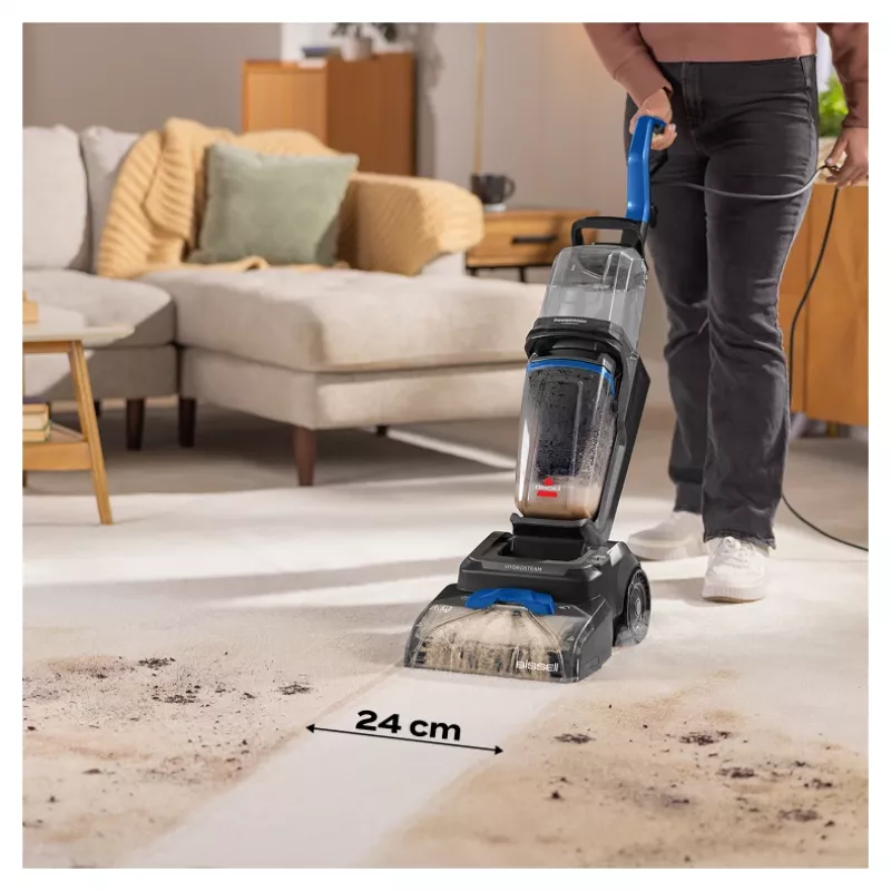 Bissell PowerWash HydroSteam tapijtreinigingsmachine walk-behind deep zwart, blauw, titanium