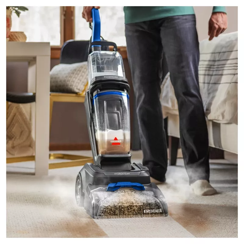 Bissell PowerWash HydroSteam tapijtreinigingsmachine walk-behind deep zwart, blauw, titanium