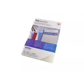 GBC bindomslag Poly Clear View A4 450 micron mat, A4, polyvinylchloride (PVC), transparant, mat, 0,45 mm, 50 stuks