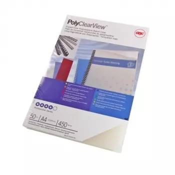 GBC bindomslag Poly Clear View A4 350 micron transparant, A4, polyvinylchloride (PVC), transparant, mat, 0,35 mm, 210 mm