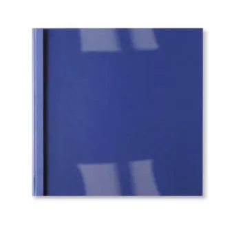 GBC thermobindomslag lederstructuur A4 1,5 mm, A4, karton, blauw, transparant, mat, 15 vel, 1,5 mm