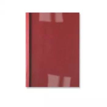 GBC LeatherGrain ThermaBind-voorbladen 1,5 mm rood (100), A4, PVC, rood, transparant, mat, 15 vel, 1,5 mm