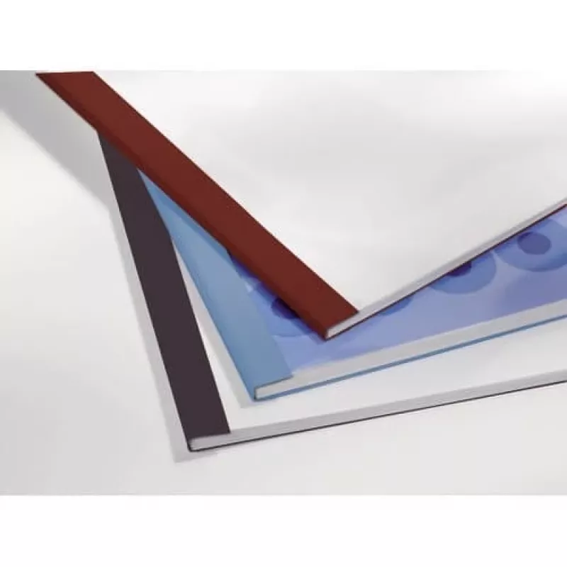 GBC LeatherGrain ThermoBinde-omslagen 1,5 mm wit (100), A4, PVC, transparant, wit, mat, 15 vel, 1,5 mm