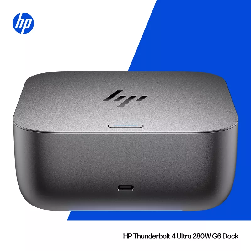 HP Thunderbolt 4 Ultra 280W G6 dock, bedraad, Thunderbolt 4, 280 W, 10,100,1000,2500 Mbit/s, grijs, 8K Ultra HD