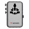Verbatim Charge 'n' Travel 100W universele reisadapter met oprolbaar snoer zwart