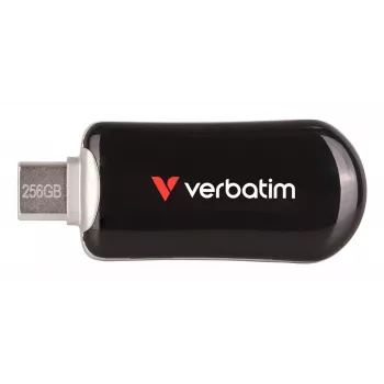 Verbatim Plectra USB-C flashdrive zwart 256GB, 256 GB, USB Type-C, 3.2 Gen 1 (3.1 Gen 1), 100 MB/s, doploos, zwart