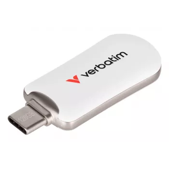 Verbatim Plectra USB-C flashdrive wit 128 GB, 128 GB, USB Type-C, 3.2 Gen 1 (3.1 Gen 1), 100 MB/s, doploos, wit