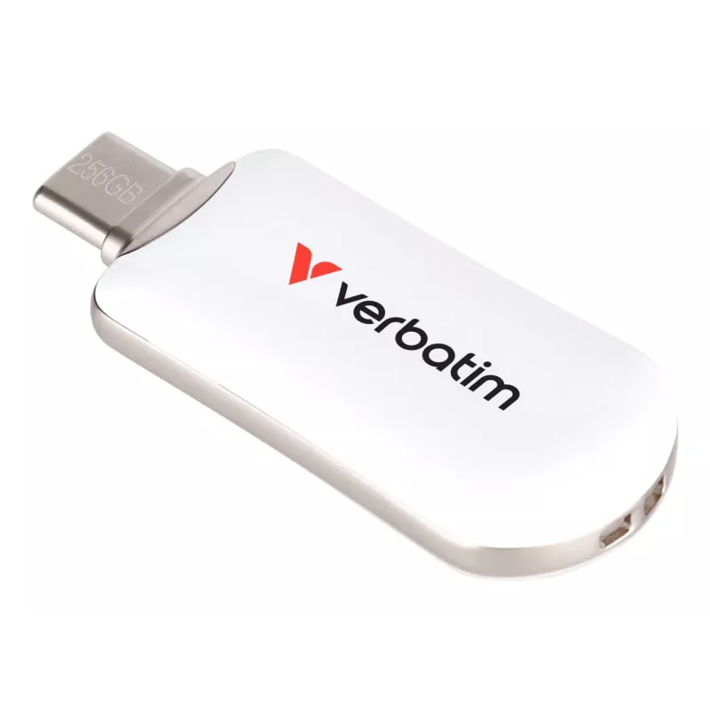 Verbatim Plectra USB-C flashdrive wit 256GB, 256 GB, USB Type-C, 3.2 Gen 1 (3.1 Gen 1), 100 MB/s, doploos, wit
