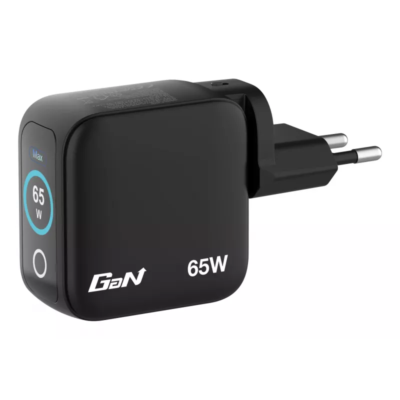 Verbatim Mini GaN oplader 65W met display, binnen, AC, 20 V, zwart