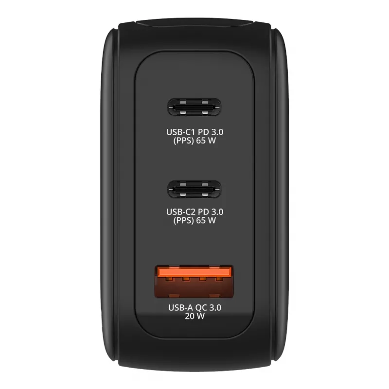 Verbatim Mini GaN oplader 65W met display, binnen, AC, 20 V, zwart