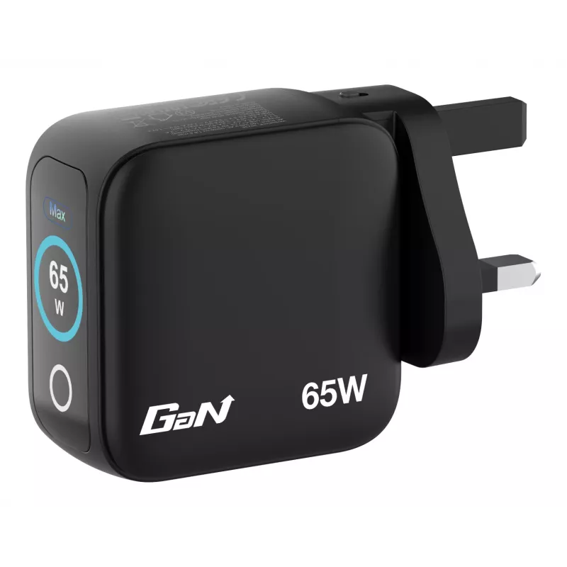 Verbatim Mini GaN oplader 65W met display, binnen, AC, 20 V, zwart