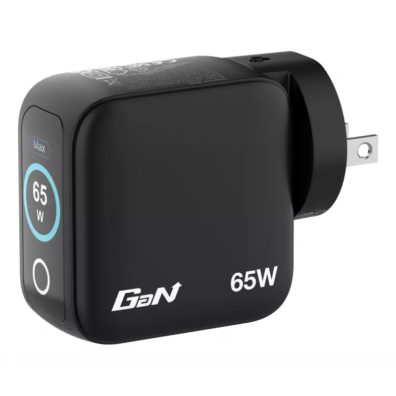 Verbatim Mini GaN oplader 65W met display, binnen, AC, 20 V, zwart