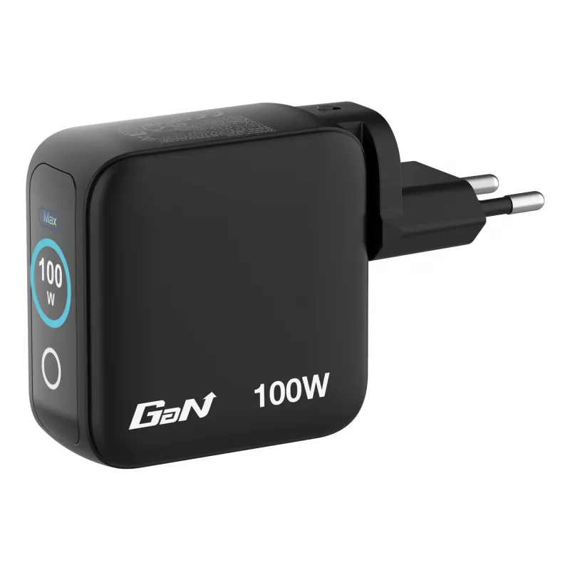 Verbatim Mini GaN oplader 100W met display, binnen, AC, 20 V, zwart