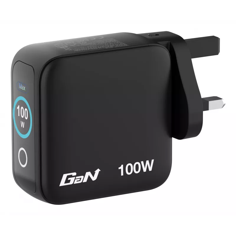Verbatim Mini GaN oplader 100W met display, binnen, AC, 20 V, zwart