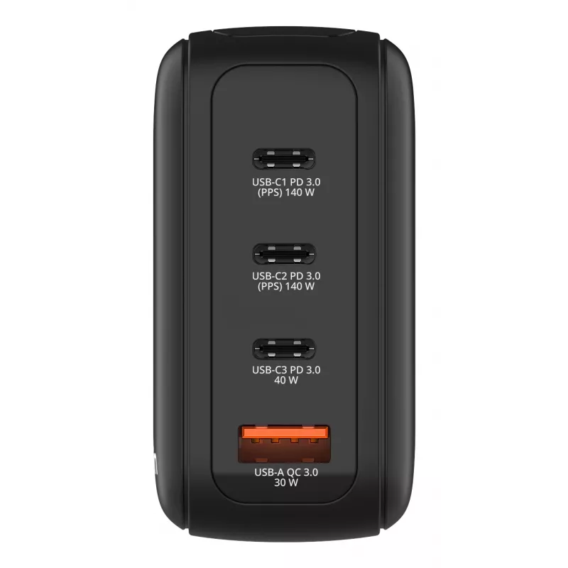 Verbatim Mini GaN oplader 140W met display, binnen, AC, 28 V, zwart