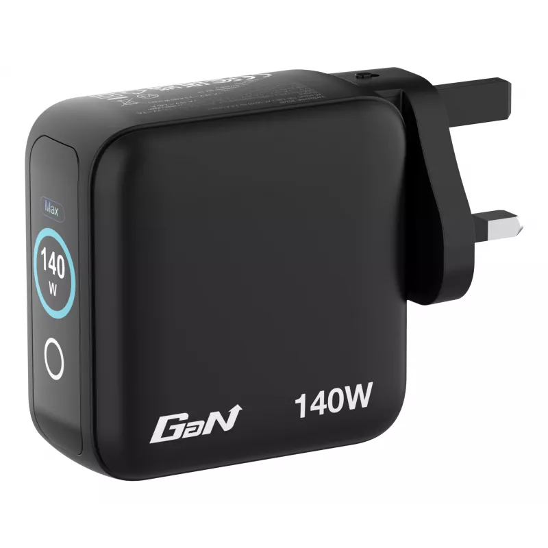 Verbatim Mini GaN oplader 140W met display, binnen, AC, 28 V, zwart