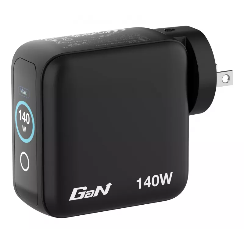 Verbatim Mini GaN oplader 140W met display, binnen, AC, 28 V, zwart