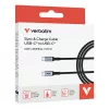 Verbatim Sync & Charge kabel – 60W USB-C naar USB-C 120 cm, 1,2 m, USB C, USB C, USB 2.0, 0,48 Gbit/s, zwart