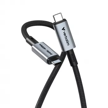 Verbatim Sync & Charge USB C naar USB C 240W 40 Gbit/s 120 cm, 1,2 m, USB C, USB C, USB4 Gen 2x2, 40 Gbit/s, zwart