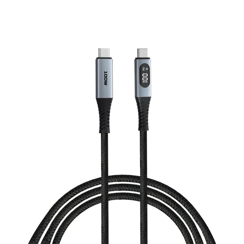 Verbatim Sync & Charge USB C naar USB C 100W display 120 cm, 1,2 m, USB C, USB C, USB 2.0, 0,48 Gbit/s, zwart