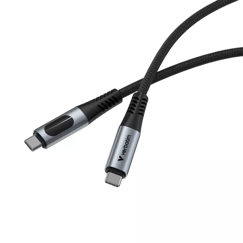 Verbatim Sync & Charge USB-C naar USB-C 240W 40 Gbit/s display 120 cm