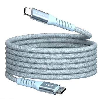 Verbatim Sync & Charge magnetische kabel – 60 W USB-C naar USB-C 120 cm blauw