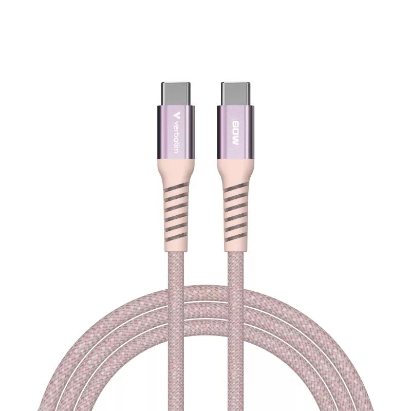 Verbatim Sync & Charge magnetische kabel – 60 W USB-C naar USB-C, 120 cm, roze